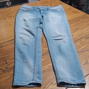 SEVEN7 WOMENS Jeans Denim BLUE Preowned Waist 33 Faded Spring Summer Used